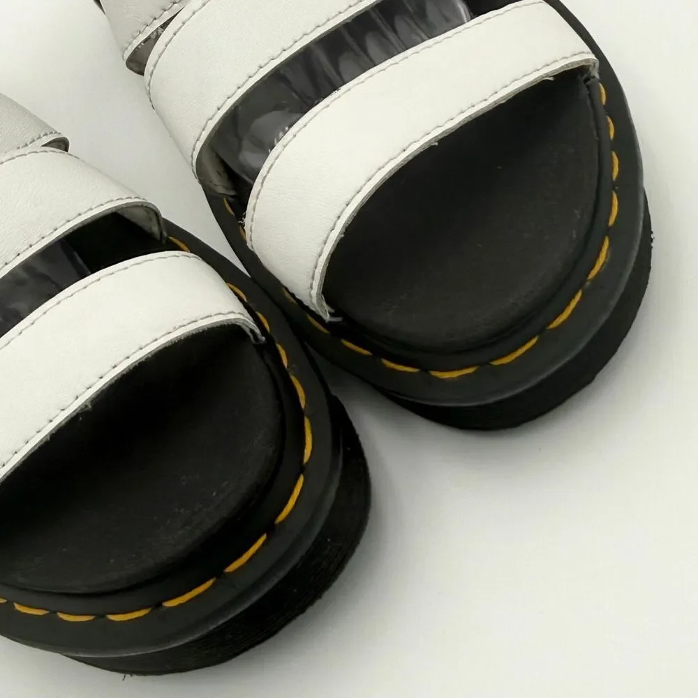 Dr. Martens Blaire White Leather Multi Strap Ankle Sandals - US Women’s 8 / EU 3